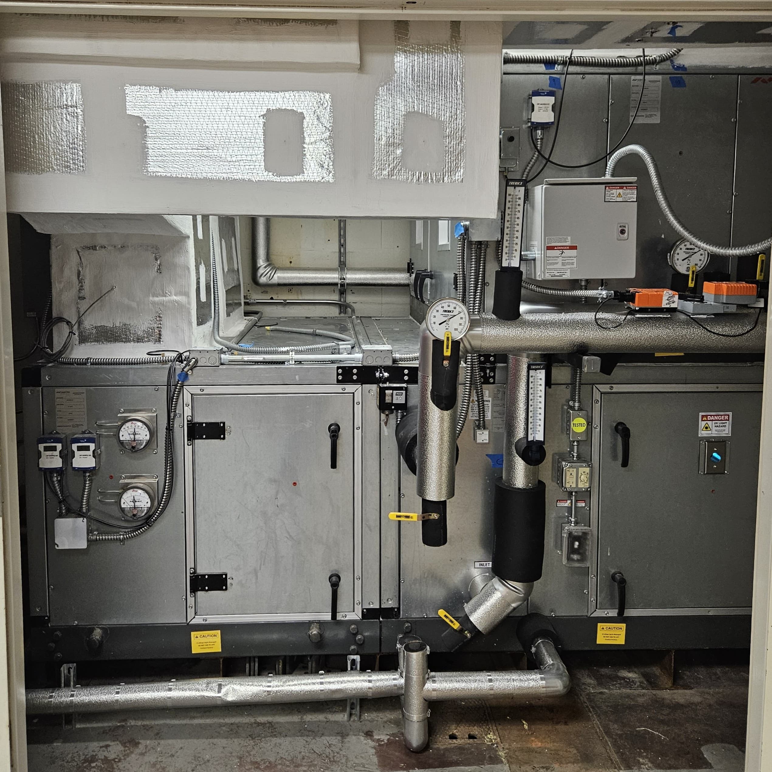 Air-handling equipment installed at UF Williamson Hall.